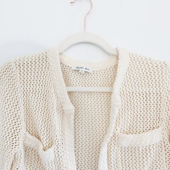 Another Love Filomena Cardigan Sweater Vintage Cream Crocheted XS - Picture 3 of 9